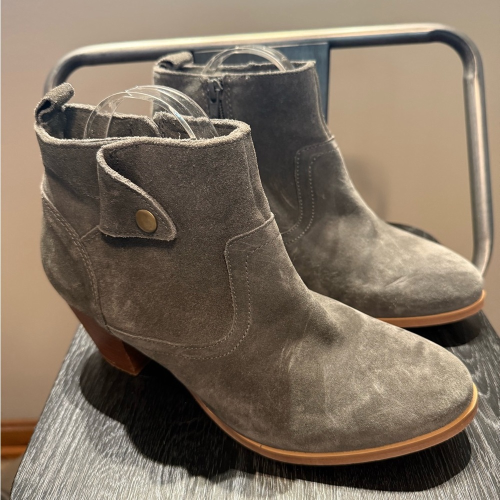 Diba Charcoal Suede Ankle Booties